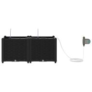 Градинска саксия 2 pcs Черен Пластмаса