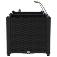 Градинска саксия 2 pcs Черен Пластмаса