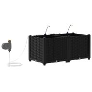 Градинска саксия 2 pcs Черен Пластмаса