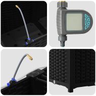 Градинска саксия 2 pcs Черен Пластмаса