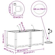 Градинска саксия 2 pcs Черен Пластмаса