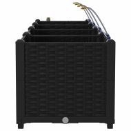 Градинска саксия 3 pcs Черен Пластмаса