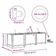 Градинска саксия 3 pcs Черен Пластмаса