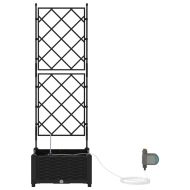 Градинска саксия Черно 40 x 40 x 126 см Стомана