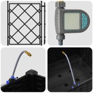 Градинска саксия Черно 40 x 40 x 126 см Стомана