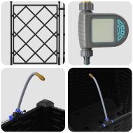 Градинска саксия Черно 40 x 40 x 142 cm Стомана