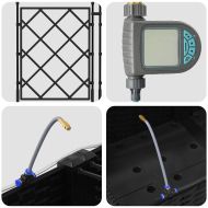 Градинска саксия 2 pcs Черно Стомана