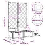 Градинска саксия 2 pcs Черно Стомана