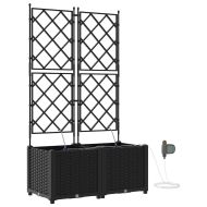 Градинска саксия 2 pcs Черно Стомана