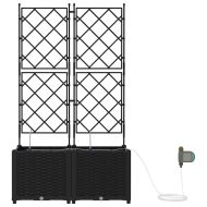 Градинска саксия 2 pcs Черно Стомана