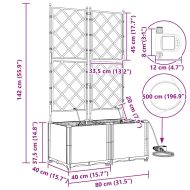 Градинска саксия 2 pcs Черно Стомана