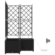 Градинска саксия 3 pcs Черен Пластмаса