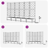 Градинска саксия 5 pcs Черен Пластмаса
