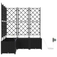 Градинска саксия 5 pcs Черен Пластмаса