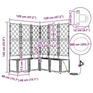 Градинска саксия 5 pcs Черен Пластмаса