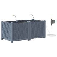 Градинска саксия 2 pcs Светло сиво Стомана