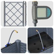 Градинска саксия Светло сиво 40 x 40 x 126 см Стомана