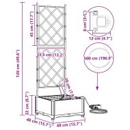 Градинска саксия Светло сиво 40 x 40 x 126 см Стомана
