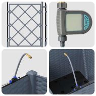 Градинска саксия 2 pcs Светло сиво Стомана