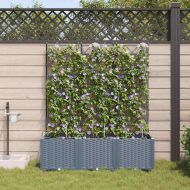 Градинска саксия 3 pcs Светло сиво Стомана