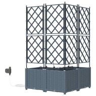 Градинска саксия 3 pcs Светло сиво Пластмаса