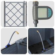 Градинска саксия 3 pcs Светло сиво Пластмаса