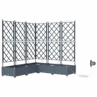 Градинска саксия 5 pcs Светло сиво Стомана