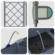 Градинска саксия 5 pcs Светло сиво Пластмаса