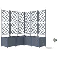 Градинска саксия 5 pcs Светло сиво Стомана