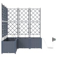 Градинска саксия 5 pcs Светло сиво Пластмаса