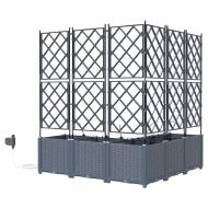 Градинска саксия 5 pcs Светло сиво Пластмаса