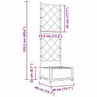 Градинска саксия Бял 40 x 40 x 125,5 см Пластмаса
