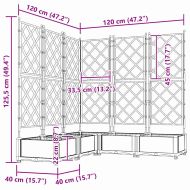 Градинска саксия 5 pcs Бяло 120 x 120 x 125,5 см Стомана