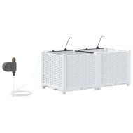 Градинска саксия 2 pcs Бял Пластмаса