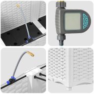 Градинска саксия 2 pcs Бял Пластмаса