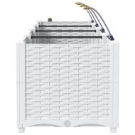 Градинска саксия 3 pcs Бял Пластмаса