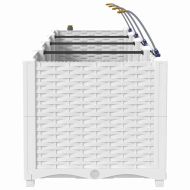 Градинска саксия 4 pcs Бял Пластмаса