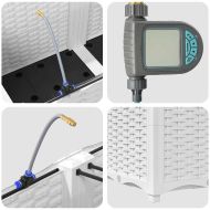 Градинска саксия 4 pcs Бял Пластмаса