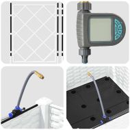 Градинска саксия Бяло 40 x 40 x 126 см Стомана