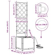Градинска саксия Бяло 40 x 40 x 142 cm Стомана