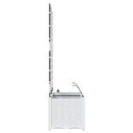 Градинска саксия 2 pcs Бяло Стомана