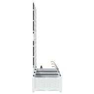 Градинска саксия 3 pcs Бяло Стомана