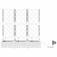 Градинска саксия 3 pcs Бяло Стомана