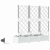 Градинска саксия 3 pcs Бяло Стомана