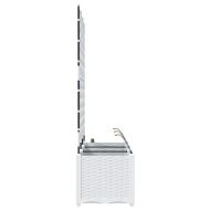 Градинска саксия 3 pcs Бяло Стомана