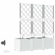 Градинска саксия 3 pcs Бяло Стомана