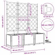 Градинска саксия 3 pcs Бяло Стомана