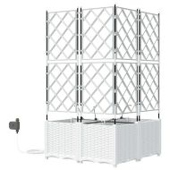 Градинска саксия 3 pcs Бял Пластмаса