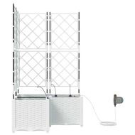 Градинска саксия 3 pcs Бял Пластмаса