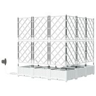 Градинска саксия 5 pcs Бял Пластмаса